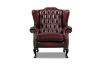 Picture of WILLIFORD 100% Genuine Leather Chesterfield High Back Wing Armchair  (Maroon)