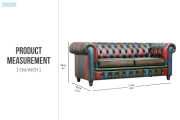 Picture of WILLIFORD 100% Genuine Leather Chesterfield Patchwork Sofa Range (Multicolor) -3 Seater
