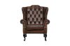Picture of WILLIFORD 100% Genuine Leather Chesterfield High Back Wing Armchair (Tobacco)
