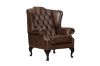 Picture of WILLIFORD 100% Genuine Leather Chesterfield High Back Wing Armchair (Tobacco)