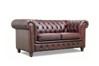 Picture of WILLIFORD 100% Genuine Leather Chesterfield Sofa Range (Maroon) - 2 Seater