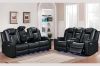 Picture of MONROSE Air Leather Dual Motor Reclining Sofa Range (Black) - 2 Seat with Console & Bluetooth Speaker & Wireless Charging (2RRC)