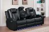 Picture of MONROSE Air Leather Dual Motor Reclining Sofa Range (Black) - 2 Seat with Console & Bluetooth Speaker & Wireless Charging (2RRC)