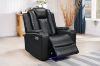 Picture of MONROSE Air Leather Dual Motor Reclining Sofa Range (Black) - 3RRC+2RRC+1R Sofa Set