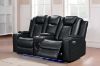 Picture of MONROSE Air Leather Dual Motor Reclining Sofa Range (Black) - 3RRC+2RRC+1R Sofa Set