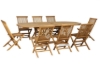 Picture of BALI 9PC Solid Teak Oval Dining Set - (1.6M - 2.4M Extendable Table + 8 Chairs)
