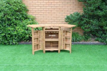 Picture of BALI Solid Teak Wood Extendable Outdoor Bar Table