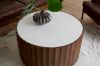 Picture of KASIA Mango Wood D89 Round Coffee Table With Marble Top