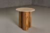 Picture of BLIX Mango Wood D50 Round Side Table with Marble Top