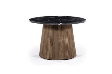 Picture of HUBIE Mango Wood D60 Round Side Table With Marble Top