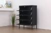 Picture of STARK Steel Frame 4-Door Transparent Glass Shoe Cabinet (Black)