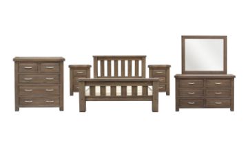 Picture of WESTMINSTER 4PC/5PC/6PC Solid Oak Bedroom Combo in Queen/King Size (Walnut)