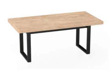 Picture of SYNERGYPLUS Dining Table with Square Metal Legs (Natural Oak) - 180x90