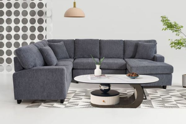 Picture of LORINA Fabric U-shape Sectional Sofa - Chaise Facing Right 