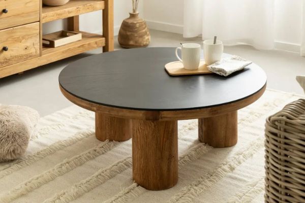 Picture of ASMA D90 Reclaimed Wood Round Coffee Table 