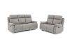 Picture of SORIANO Air Leather Manual Reclining Sofa Range (Pebble Grey) - 3 Seat Recliner Sofa (3RR)