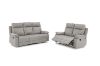 Picture of SORIANO Air Leather Manual Reclining Sofa Range (Pebble Grey) - 3 Seat Recliner Sofa (3RR)