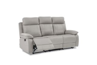 Picture of SORIANO Air Leather Manual Reclining Sofa Range (Pebble Grey) - 3 Seat Recliner Sofa (3RR)