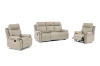 Picture of SORIANO Air Leather Manual Reclining Sofa Range (Greige) - 1 Seat Recliner Chair (1R)