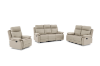 Picture of SORIANO Air Leather Manual Reclining Sofa Range (Greige) - 3 Seat Recliner Sofa (3RR)