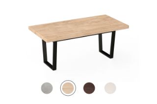 Picture of SYNERGYPLUS Dining Table with Trapezoid Metal Legs (Natural Oak) - 180x90