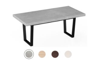 Picture of SYNERGYPLUS Dining Table with Trapezoid Metal Legs (Cement Grey) - 200x100
