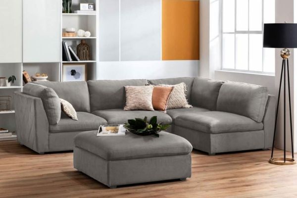 Picture of ASPECT Nappa Fabric Memory Foam Sectional Modular Sofa Range (Grey)