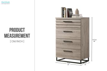 Picture of WESTDEN 4-Drawer Tallboy (Grey)