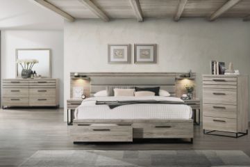 Picture of WESTDEN 3PC/4PC/5PC/6PC Bedroom Combo Set with Side Pier in Queen / King Size