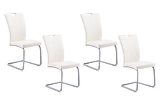 Picture of EDAN High Back Dining Chair with Powder Coating Base (Pearl White) - 4 Chairs in 1 Carton