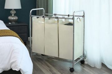 Picture of RAYA 3 Bags Laundry Sorter Cart  (White)