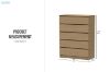 Picture of MOOK 5-Drawer Tallboy (Light Oak)