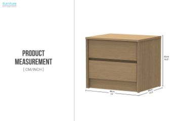 Picture of MOOK 2-Drawer Bedside Table (Light Oak)