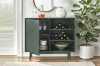 Picture of ISHARA Wine Buffet with Stemware Rack and Solid Wood Legs
