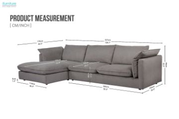 Picture of SERENA Feather-Filled Sectional Fabric Sofa - Chaise Facing Right