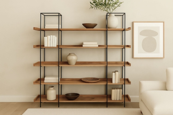 Picture of ELMORE 180x181cm 5-Tier Reclaimed Pine Wood  Shelves