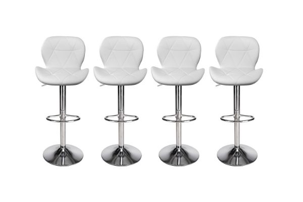 Picture of LIBBY Adjustable Swivel Gas Lift Bar Stool (White) - 4 Stools in 1 Carton