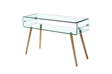 Picture of MURANO 120 Box Bent Glass Hall Table with Shelf