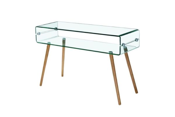 Picture of MURANO 120 Box Bent Glass Hall Table with Shelf