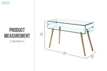Picture of MURANO 120 Box Bent Glass Console Table with Shelf