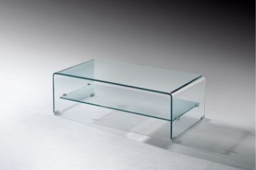 Picture of MURANO 110 Bent Glass Coffee Table with Shelf