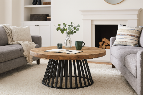 Picture of CARL D90 Reclaimed Pine Wood Round Coffee Table