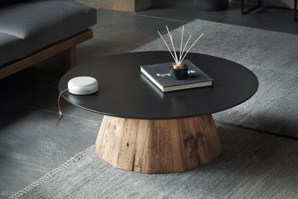 Picture of BETA D90 Reclaimed Pine Wood Round Coffee Table