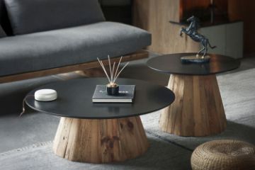 Picture of BETA D90 Reclaimed Pine Wood Round Coffee Table