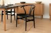 Picture of WISHBONE Solid Wood Y Replica Chair (Black Frame-Black Seat) - 53x50x79