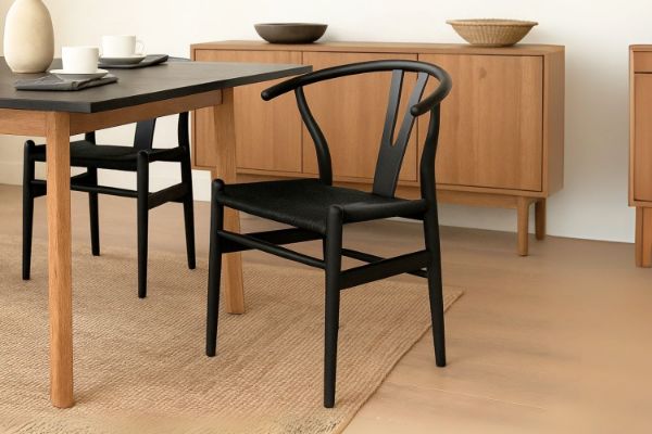 Picture of  WISHBONE Solid Wood Y Replica Chair (Black)