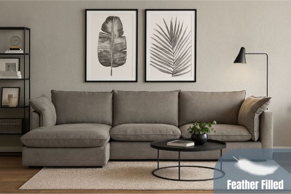 Picture of SERENA Feather-Filled Sectional Fabric Sofa