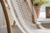 Picture of 376-005 Jute-Striped Woven Table Runner/Bed Runner with Tassel - 30cmx200cm