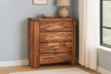 Picture of PHILIPPE 4-Drawer Tallboy (Rustic Java Colour)