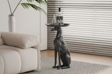 Picture of Resin Dog Sculpture with Serving Tray 